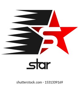 the letter s logo with a star background