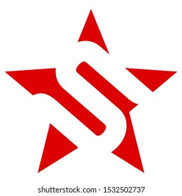 The letter s logo with a star background