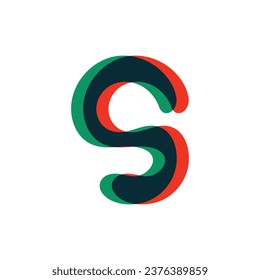 Logo de la letra S con efecto estéreo. Perfecto para usar en cualquier discoteca, logos de dj, afiches de electromúsica, identidad brillante, etc.