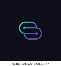 letter s logo suitable for mechanical and electronics fields. Vector