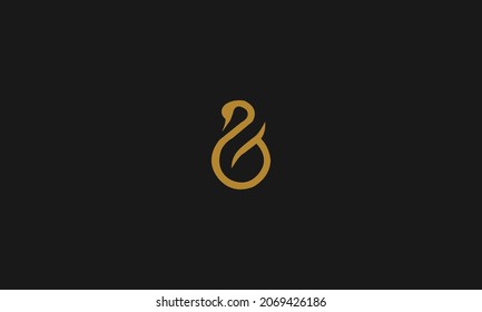 LETTER S LOGO WITH SWAN ICON FOR ILLUSTRATION USE