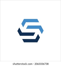 Logo o símbolo de la letra S - icono vector hexagón