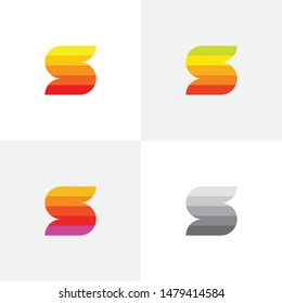 letter s logo technology concept