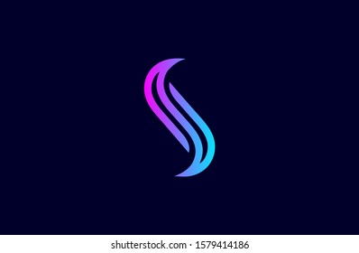 letter S logo technology design template. dark blue, blue and purple gradient Color round creative sign. Universal vector icon. Digital Concepts, Connections and Networks Icons.