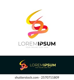 Letter S and S logo template, 3d colorful design
