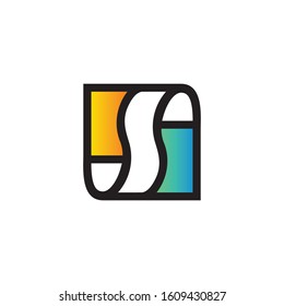 letter s logo template with abstract