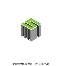 Letter S logo template. big data center. 