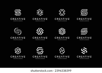 letter S logo template. black and white color. icons for business of digital, technology, finance, luxury, Etc