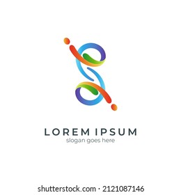letter S logo template combination with water splash shape