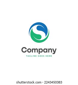 diseño de plantillas de logotipo de letras s con hojas