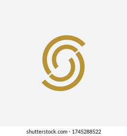 Letter S logo template. Fingerprint ID symbol. Modern creative logotype. Vector icon.