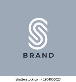 Letter S logo template. Fingerprint ID symbol. Modern creative logotype. Vector icon.