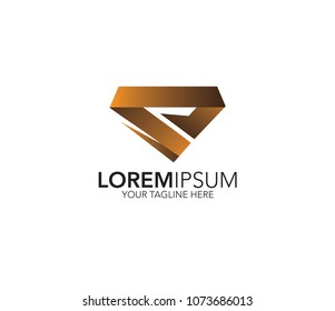 Letter S logo template. gold color