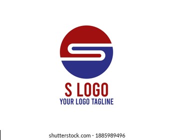 Letter S Logo template with red and blue color