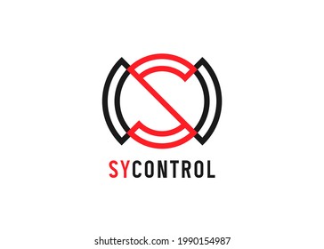 letter s logo template. security identity s logo with circle and geometric style