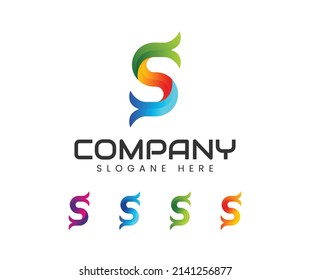 Plantilla de logotipo de letra s en el diseño de segmentos