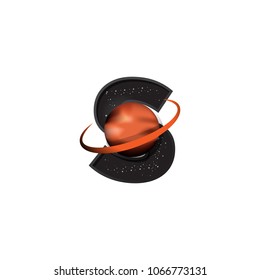 letter S logo template in space