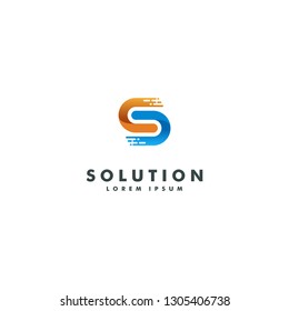 Letter S logo template, Technology icon design. vector