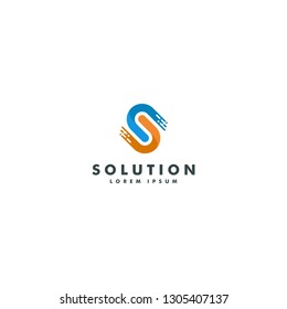 Letter S logo template, Technology icon design. vector