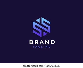 Letter S logo template. Unique modern creative letters SS logotype. Vector icon.