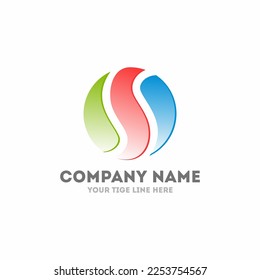 Plantilla del logotipo de la letra S. Logotipo creativo único. Icono del vector. Plantilla de diseño de logotipo de carta S diseño de círculo 3d para identidad empresarial y de empresa. Resumen alfabeto S inicial 