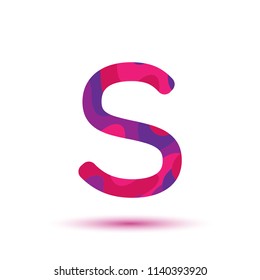 Letter S logo template. Vector paper-cut alphabet. 