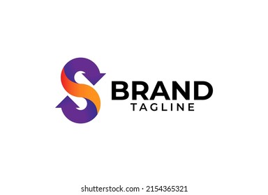 Letter S logo, two arrows forming the letter s, usable for logistic, finance and company logos, vector illustration