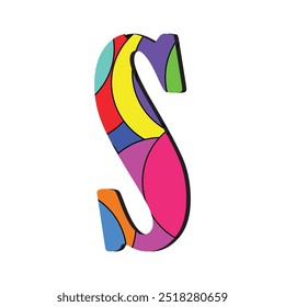 Letter S logo vector art. Abstract colorful letter "S" design vector. Vibrant and artistic letter "S" illustration with bright, bold colors in a modern, geometric style. Letter S Icon Design Vector.