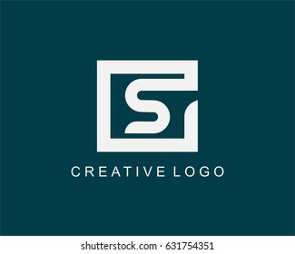 Letter S Logo Vector With Box