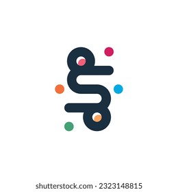 Vector de logotipo de la letra S con diseño de concepto moderno creativo