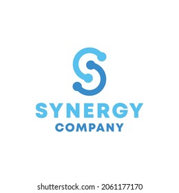 Letter S logo vector design technology emblem for company