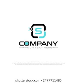 Letter S Logo Vector Design Illustration with Company Name and Your Text Here . Logo Template on white background.