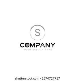 Letter S Logo Vector Design Illustration with Company Name and Your Text Here. Logo Template on white background.