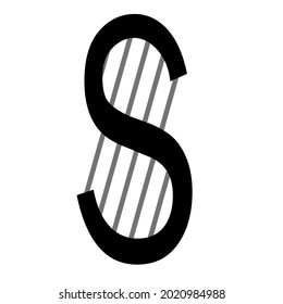 letter S logo vector and its shadow, for app design or free.