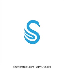 plantilla de swan vectorial de logotipo de letra s