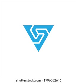 vector del logotipo de letra S, símbolo S triángulo abstracto. vector del alfabeto
