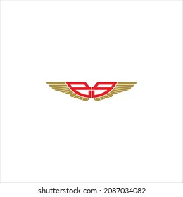 letter s logo vector template wings