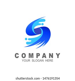 letter s logo , volume icon design template element, speed and water logo , fast logo with letter s design template, blue icon