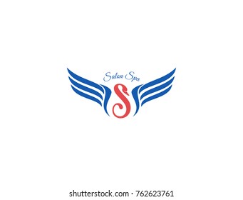 Letter S logo. letter s with wing frame illustration. swan icon