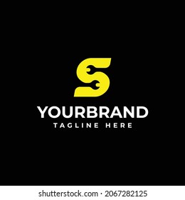 Letter S, Letter S Logo with wrench. logo shaped with wrench