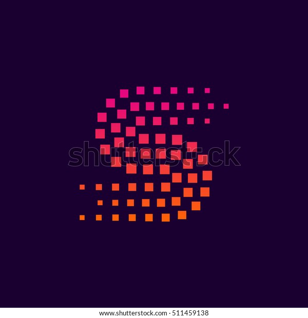 Letter S logo.Dots logo colorful,pixel shape\
logotype vector design