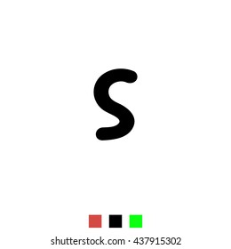 The letter S for logos, icons, web design, the template element. Black letters on a white background English alphabet. Vector Illustration Eps10.
