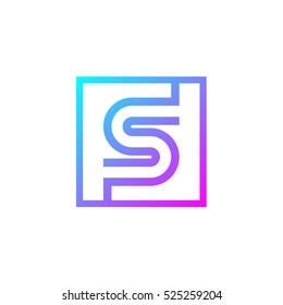 Letter S logo,Square shape symbol,Digital,Technology,Media