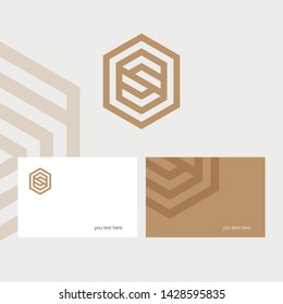 Letter S logotype. Logo template. Business card template