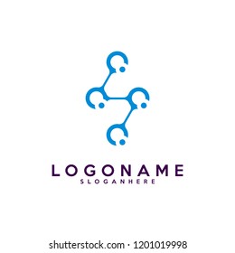 Letter S logotype,Technology and digital abstract dot connection vector logo