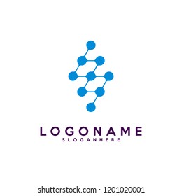 Letter S logotype,Technology and digital abstract dot connection vector logo