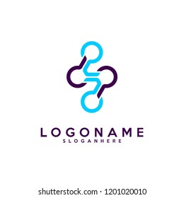 Letter S logotype,Technology and digital abstract dot connection vector logo