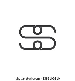 letter s loop overlapping line logo vector