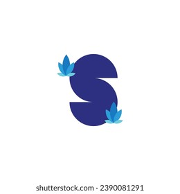 Letter S lotus, geometric symbol simple logo vector