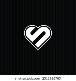 Letter S Love and Care Logo With Heart Icon